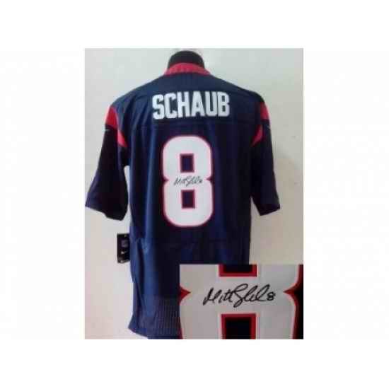 Nike Houston Texans 8 Matt Schaub blue Elite signature NFL Jersey